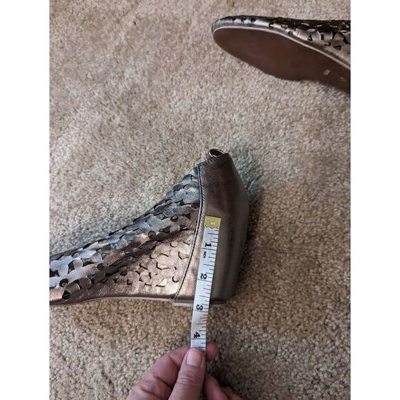 Jeffrey Campbell silver lazercut leather platform heels nwob sz 10m - Picture 7 of 7